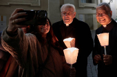 Torchlight procession ahead of the Conclave in St Peter's Square at the Vatican