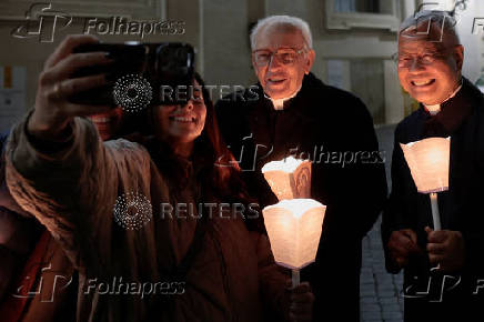 Torchlight procession ahead of the Conclave in St Peter's Square at the Vatican