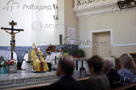 Sunday Mass at Signora di Guadalupe church, in Rome