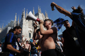 Champions League - Final - Inter Milan fans gather in Milan