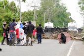 Embera people protest against government's social reforms and Memorandum of Understanding between Panama and the U.S, in Arimae