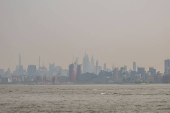 Vista da Ilha de Manhattan, na cidade de Nova York, Estados Unidos