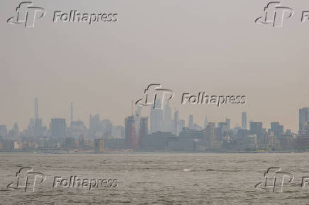 Vista da Ilha de Manhattan, na cidade de Nova York, Estados Unidos