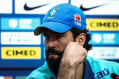 Coletiva de imprensa do goleiro Alisson da Seleção Brasileira em São Paulo