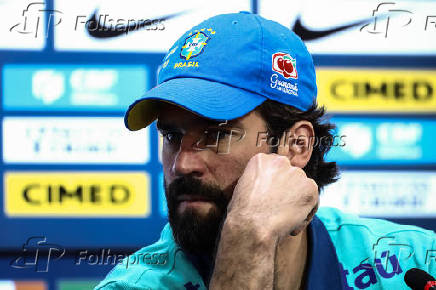 Coletiva de imprensa do goleiro Alisson da Seleção Brasileira em São Paulo