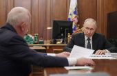 Russian President Putin meets with Rostec CEO Chemezov in Moscow