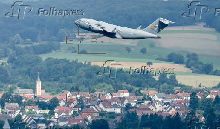 US Air Force C-17 takes off from Ramstein Air Base