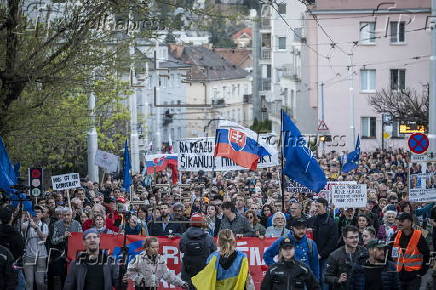 Anti-government protest march in Bratislava