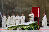 Archbishop Francisco Escalante Molina attends a memorial Mass for late Pope Francis in Tokyo