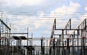 View of electrical sub-station at Spain-France border after blackout, in the village of Santa Llogaia d?Alguema