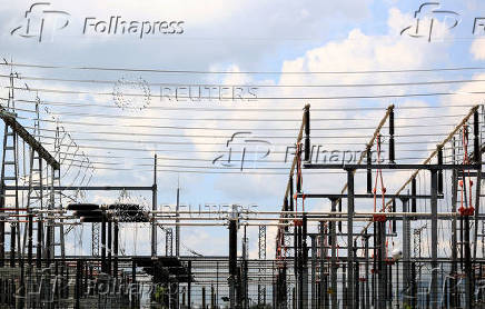 View of electrical sub-station at Spain-France border after blackout, in the village of Santa Llogaia d?Alguema