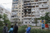 Aftermath of overnight Russian attack in Kyiv