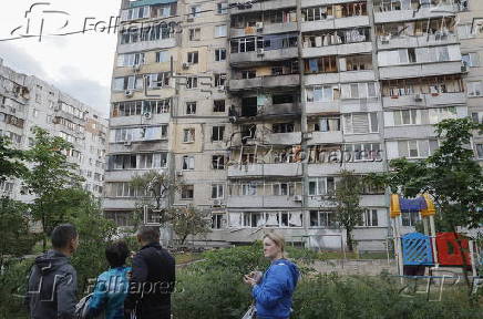 Aftermath of overnight Russian attack in Kyiv