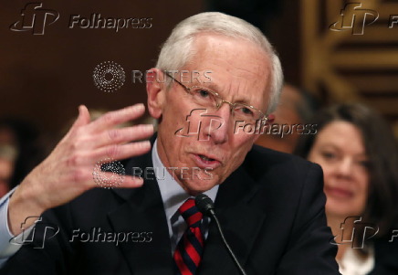 File photo of  Stanley Fischer testifying before the Senate Banking Committee confirmation hearing in Washington