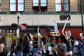Protest against federal immigration sweeps, in San Antonio