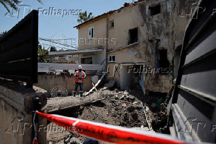 Aftermath of drone attack from Iran on Israel in Beit Shean