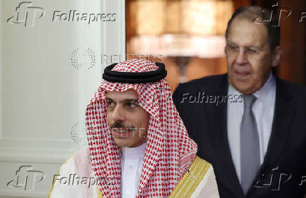 Russia's Foreign Minister Sergei Lavrov meets with Saudi Arabia's Foreign Minister Prince Faisal bin Farhan Al Saud in Moscow