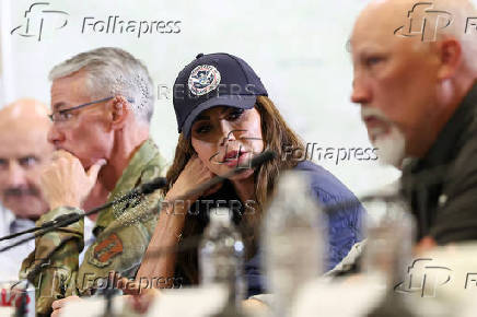 U.S. President Donald Trump visits flood affected areas of Texas