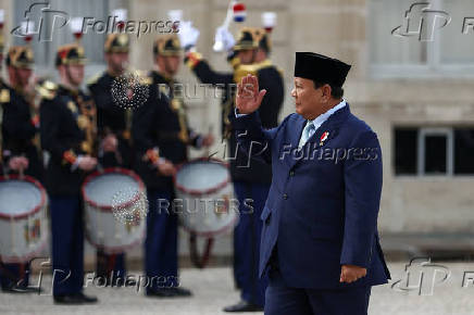 French President Macron meets Indonesian President Subianto, in Paris