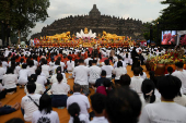 Vesak Day at the Borobudur temple in Magelang, Central Java