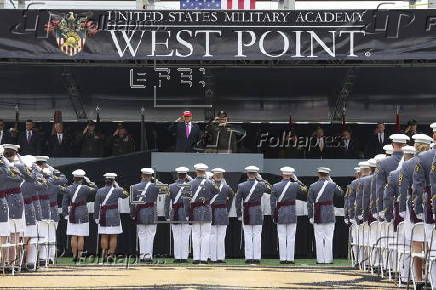 US President Trump delivers commencement address at US Military Academy