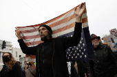 Protest against federal immigration sweeps, in San Francisco