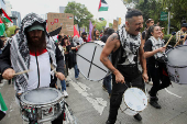 People protest in support of the Palestinians in Mexico City
