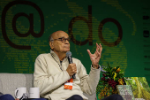 Drauzio Varella na Feira do Livro, na praça Charles Miller, em São Paulo