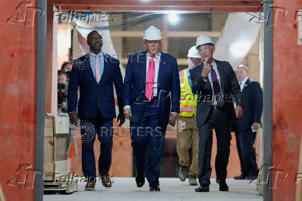 U.S. President Trump tours the Federal Reserve Board building in Washington, D.C.