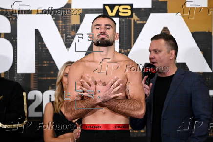 Face off following weigh-in ahead of fight: Nikita Tszyu vs Lulzim Ismaili