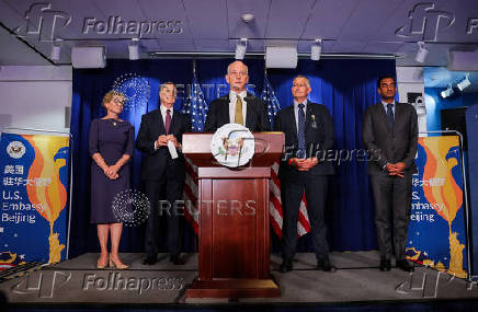 U.S. lawmakers hold press conference conference during a visit to China