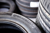 Continental tires are seen in UnionComerc tire shop in Zenica