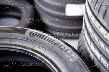 Continental tires are seen in UnionComerc tire shop in Zenica
