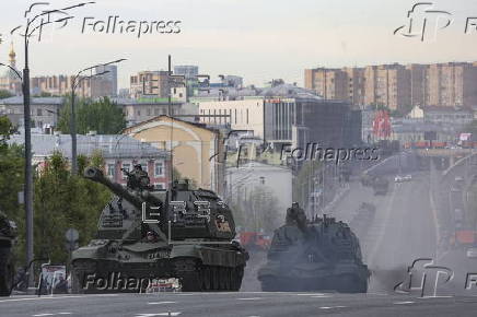 General rehearsal for Russia's annual Victory Day parade in Moscow