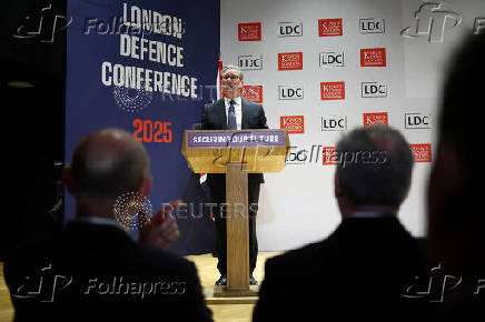 Britain's Prime Minister Keir Starmer at London Defence Conference