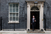 British Prime Minister Keir Starmer leaves 10 Downing Street in London