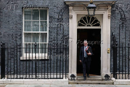 British Prime Minister Keir Starmer leaves 10 Downing Street in London