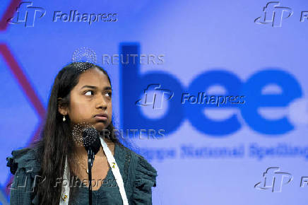 Student spellers compete in the annual Scripps National Spelling Bee