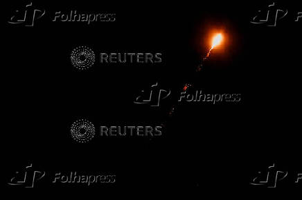 Missiles launched from Iran towards Israel are seen from Tubas