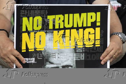 Protest in Seoul, against Trump's policy on South Korea