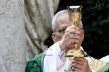 Pope Leo XIV leads the Mass for the Care of Creation in Castel Gandolfo