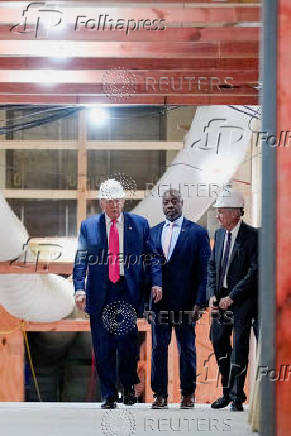 U.S. President Trump tours the Federal Reserve Board building in Washington, D.C.