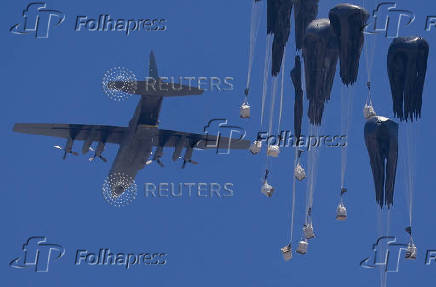 Humanitarian aid is airdropped over Gaza
