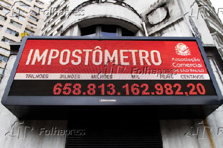 Impostômetro na rua Boa Vista