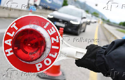 Police check at the Austria-Germany border