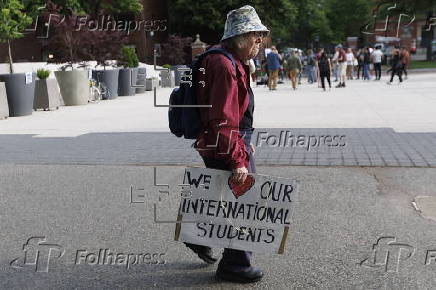 Rally in support of international students at Harvard University