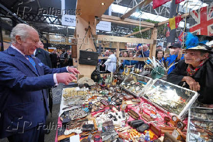 Britain's King Charles tours Old Spitalfields Market in London