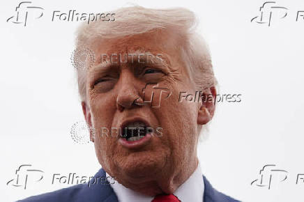 U.S. President Trump departs for Hagerstown from Morristown Municipal Airport in Morristown