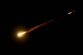Missiles launched from Iran are seen from Ramallah