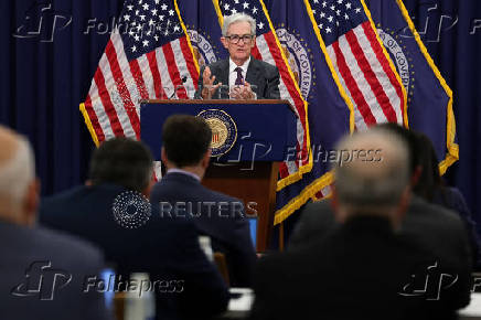 U.S. Federal Reserve Chair Jerome Powell holds a press conference, in Washington